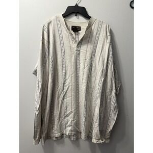 Vintage 90's Eddie Bauer Long Sleeve Striped Henley Men's Size XL Made in USA